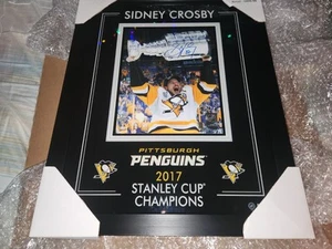 Sidney Crosby Penguins Autographed Signed 2017 Stanley Cup Raise 8x10 Framed COA - Picture 1 of 23