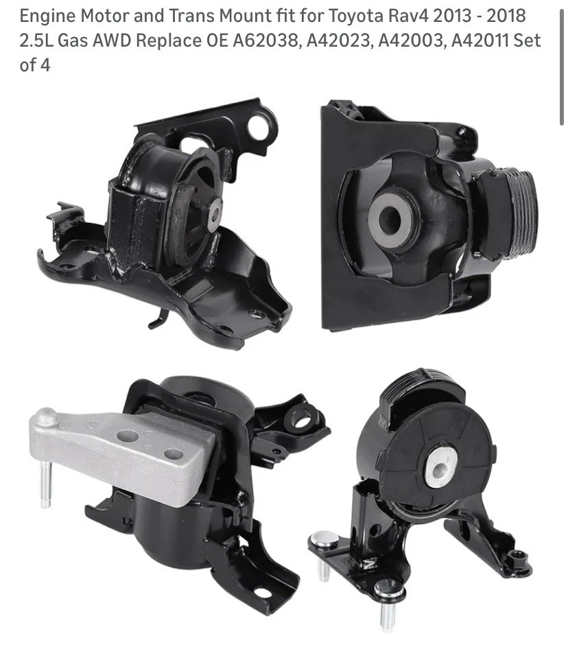 Juego de 4 soportes de motor compatibles 2013-2018 RAV4 L4 2,5 L TRACCIÓN DELANTERA para Toyota Foto 1 de 2