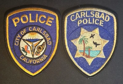 2 adesivos obsoletos da polícia de Carlsbad - Califórnia - Imagem 1 de 2