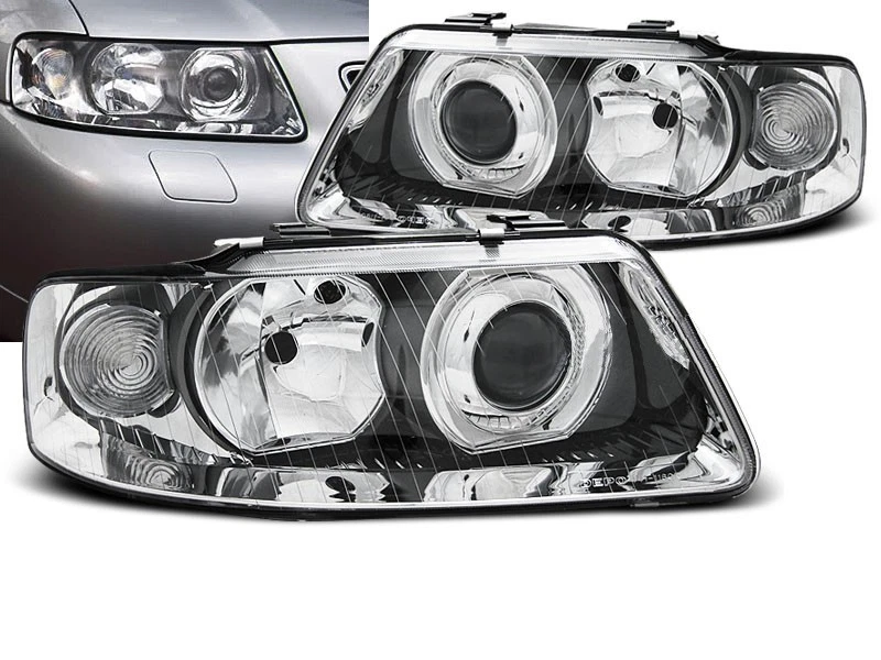 headlights for AUDI A3 2000 2001 2002 2003 chrome LHD - Image 1 of 1