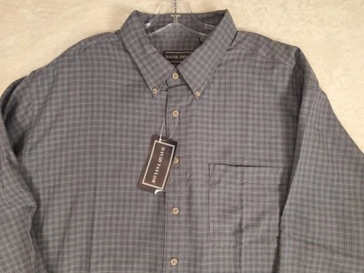 Camisa David Taylor Para Hombre 2XL Abotonada Gris A Cuadros De Colección Algodón Poli Ligera  Foto 1 de 4