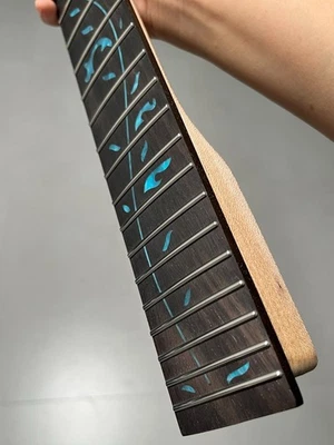 Black headstock 24frets guitar Neck Rosewood blue Life Tree Ibanez style - Image 1 of 4
