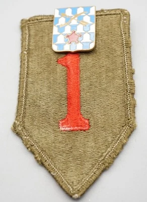 WWII 1st Infantry Division The Big Red One Patch W/ 16th Infantry Reg. DI Pin - Image 1 of 3