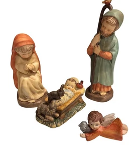 Holy Family Nativity Figurine Set By Creative Arts Flowers Inc Porcelain Hand-Pa - Picture 1 of 10