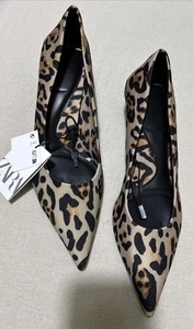 ZARA LEOPARD PRINT POINTED TOE KITTEN HEELS size UK6 EUR39 - Picture 1 of 10