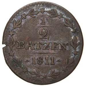 SCHWEIZER KANTONE (AARGAU) - 1811 1/2 Batzen - Schön! - Bild 1 von 2