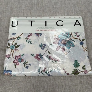 Vintage Utica Twin Flat Sheet Floral Raj 180TC No Iron Percale 1983 USA Kodel - Picture 1 of 8