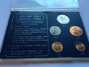 Britains First Decimal Coins 1/2 1 2 5 10 penny New Pence Großbritannien Scottla - Bild 1 von 24