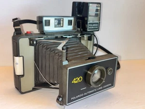 Cámara terrestre Polaroid 420 vintage SIN PROBAR correa flash clip frío PARA REPUESTOS suave - Imagen 1 de 17