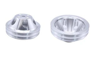 SBC Langwasserpumpe Aluminium 2 Doppelrillen Riemenscheibe obere Wasserpumpe Riemenscheibe - Bild 1 von 3