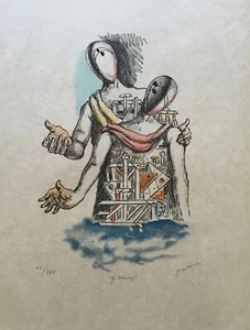 Gli Archeologi, 1969 Original Hand Signed Lithograph by Giorgio De Chirico - Picture 1 of 4