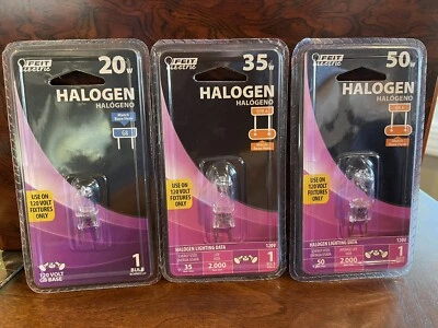 3 Pack ~ Feit Electric BPQ 20w, 35w & 50w  120V Light Bulbs - Image 1 of 2