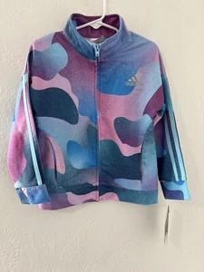 Adidas Originals Track Jacket Girls Youth Sz 4 Pulse Lilac Tricot New - Picture 1 of 7
