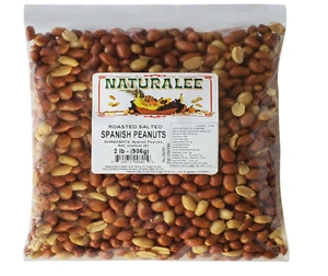 Spanish Peanuts With Skin, High Protein | Roasted & Salted, 2 lb - Free Shipping - Picture 1 of 4