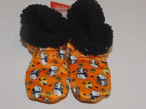 3T 4T 5T Boys Girls Peanuts Snoopy Halloween Slipper Booties - Afbeelding 1 van 5