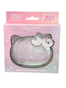 Tocador Hello Kitty 50 Aniversario Kawaii LED Espejo Compacto Impresiones Nuevo en Caja - Imagen 1 de 10