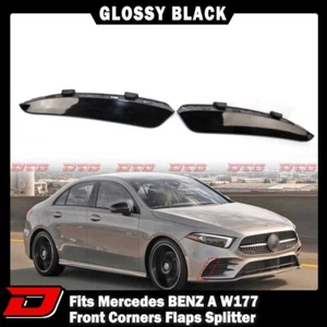 19-23 Fits Mercedes Benz W177 4D 5D Side Flaps Canard Trim Splitter Paint Black - Picture 1 of 7
