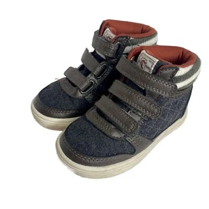 Carter's Kids Terry2 Boy's 7 High-Top Casual Sneaker Boots - Grey Wool Blend - Picture 1 of 14