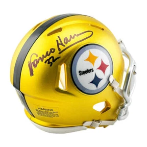 Franco Harris Signed Pittsburgh Steelers Blaze Mini Football Helmet (Beckett) - Picture 1 of 3