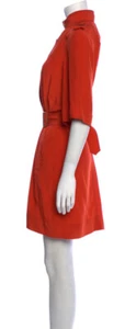 Diane von Furstenberg Shirt Dress Orange Belt Silk Office Secretary US6-AU10-M🧡 - Picture 1 of 19
