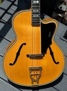 1966 Hofner 470 Arch Top very ornate fully acoustic model great vintage value ! - Picture 1 of 17