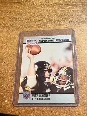 1990 Pro Set Football Super Bowl Supermen # 114 Mike Wagner Steelers - Image 1 of 4