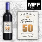 Personalised Birthday Wine Bottle Label - 18th 21st 30th 40th - gold lines