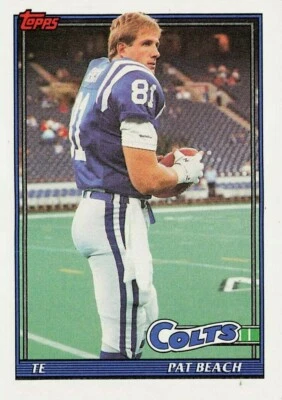 1991 Topps Football Card #347 Pat Beach - Image 1 of 2