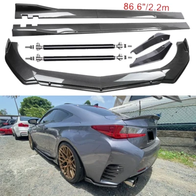 Carbon Fiber Front Bumper Lip Spoiler & Side Skirt For Lexus RC200t RC300 RC - Image 1 of 4