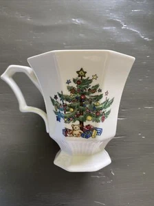 Taza de café Nikko Christmastime con patas de repuesto vintage Japón EC - Imagen 1 de 4