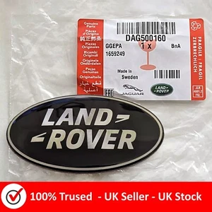 GENUINE LAND ROVER BOOT BADGE BLACK SILVER RANGE ROVER SPORT L494 - Imagen 1 de 5