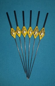 Pack of 6 x SRG013 Diamond Margin Fiberglass Stem Pole Floats Black Tip Pack - Picture 1 of 1