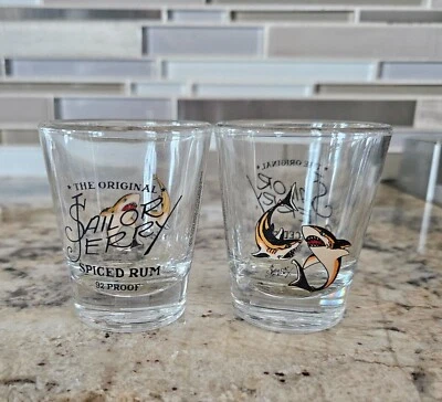 Juego de 2 vasos de chupito de tiburón ron Sailor Jerry NUEVOS - raros Foto 1 de 3