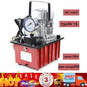 Electric Driven Hydraulic Pump Power Unit Single Acting w/ 1.8M Oil Hose AC 110V - Picture 1 of 8