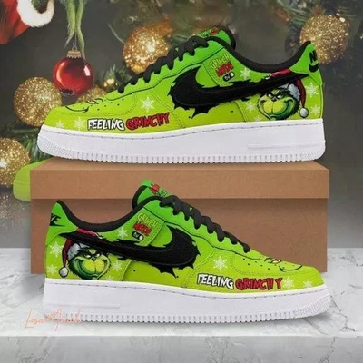 Zapatos The Grinch Merry Whatever Christmas Feeling Grinchy Air Force 1 Foto 1 de 4