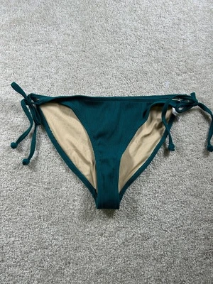 Traje de baño antiguo azul marino para mujer verde medio acanalado parte inferior de bikini Foto 1 de 4