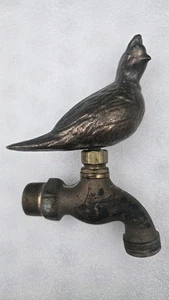 Vintage Solid Brass Quail Bird water Faucet Garden Spigot - Picture 1 of 5