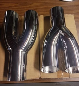 1970 1971 PONTIAC GTO GT-37 CHROME PLATED STEEL EXHAUST TIPS STOCK SIZE - Picture 1 of 4