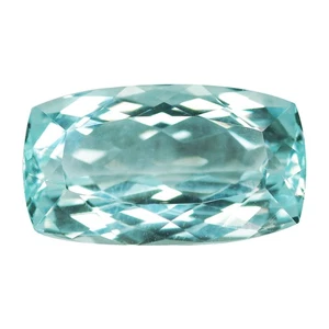 5.68 Ct Incomparable Cushion 13.6 x 7.9 MM Aqua Blue Brazil Natural Apatite - Picture 1 of 5