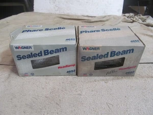(2) WAGNER HALOGEN SEALED BEAM HEADLIGHTS, P/N 4652, RECTANGLE, LOW BEAM. - Picture 1 of 6
