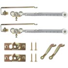 2 Set Pocket Door Soft Close Top Hanger 1 in. Tri-Wheel, Yellow Zinc Plated