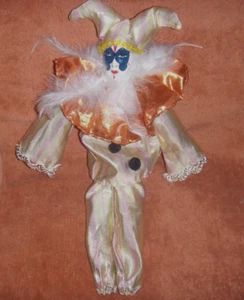 Karneval Clown Harlekin Puppe Narr 13"x 4" Porzellan - Bild 1 von 1