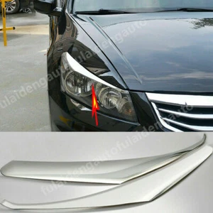 2P For Honda Accord 2008-2012 Chrome Headlight Eyebrow Eyelid Eye Lid Brow Cover - Foto 1 di 4