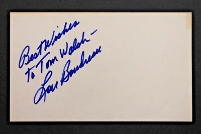 Lou Boudreau HOF (d.2001) Indians Autographed Signed 3x5 Index Card  - Image 1 of 2