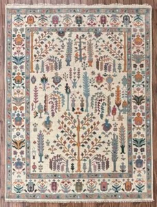 Beige Turkish Oushak Rugs Traditional Hand Knotted Tree Of File for living room - Picture 1 of 10