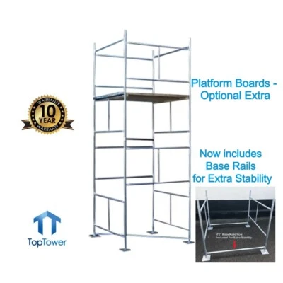 Scaffold Tower 4.65m 4x4x 15ft 3in Working Ht DIY Galvanised Steel Towers