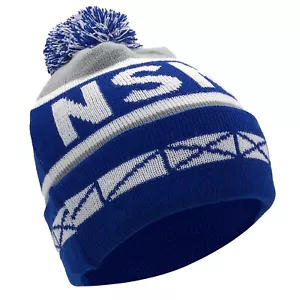 Everton Bobble Hat NSNO Grey, Blue & White Adult Size - Football Gift Souvenir - Picture 1 of 5