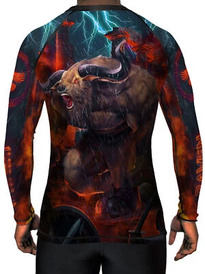 Raven Fightwear Men's Minotaur BJJ Rash Guard MMA Black  - Image 1 of 3