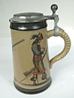 Vintage 1976 Marzi Und Remy Lidded Stoneware Stein #55803 Hunters with Muskets