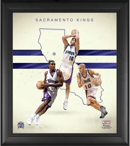 Sacramento Kings FRMD 15x17 2000's Hardwood Classic Franchise Collage Cover